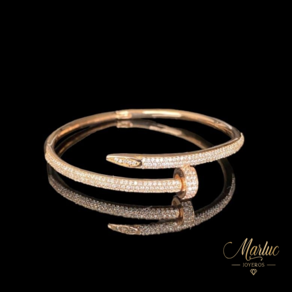 Pulsera Clavo Oro Rosa 18k